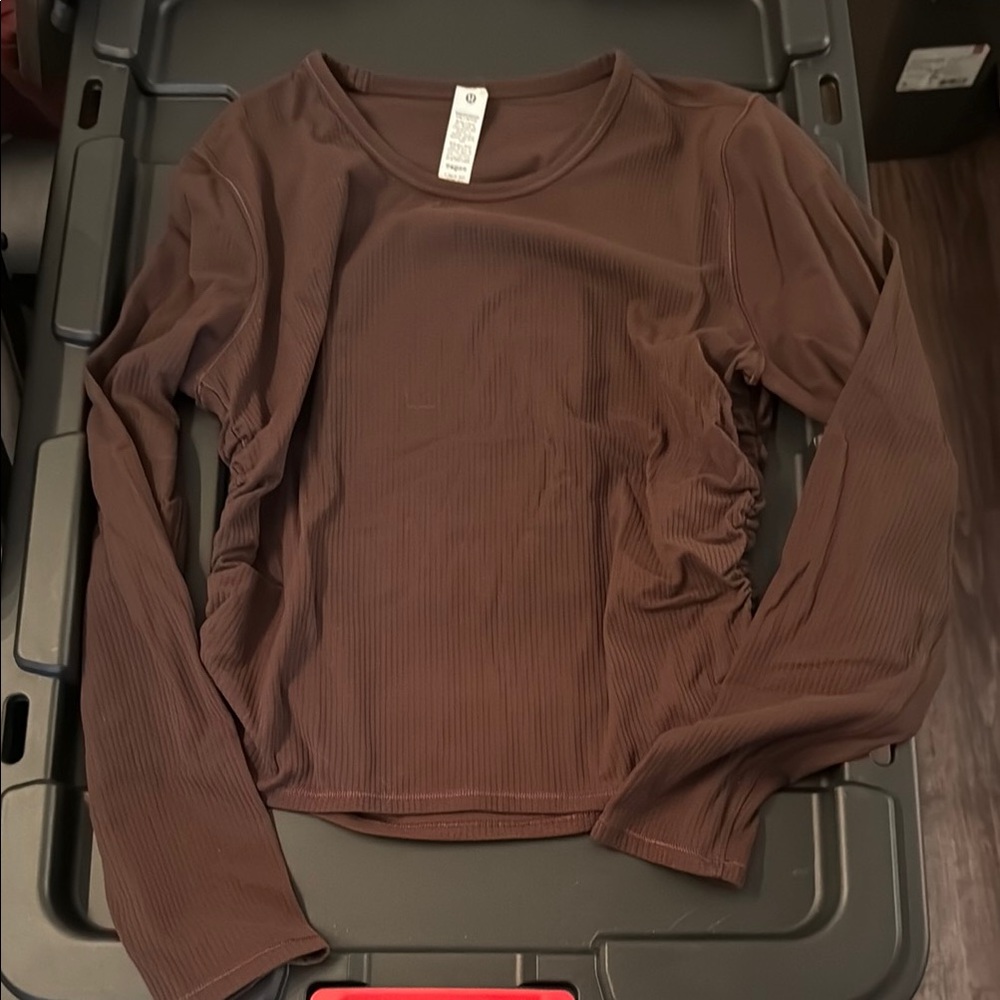Lululemon Athletica All it takes ribbed Nulu Fitted Ruched LS